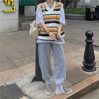 ORDER Áo len gile kẻ ngang