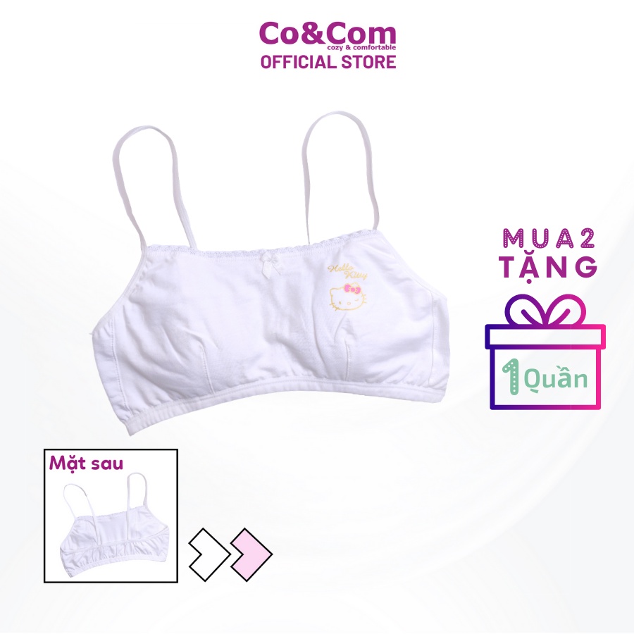 Áo Lá Học Sinh, Áo Lót Bé Gái Dây Nhỏ Cotton Co&Com AL015 Cấu Ngực 2 Lớp Mềm Mịn, Co Giãn - Hàng mới về
