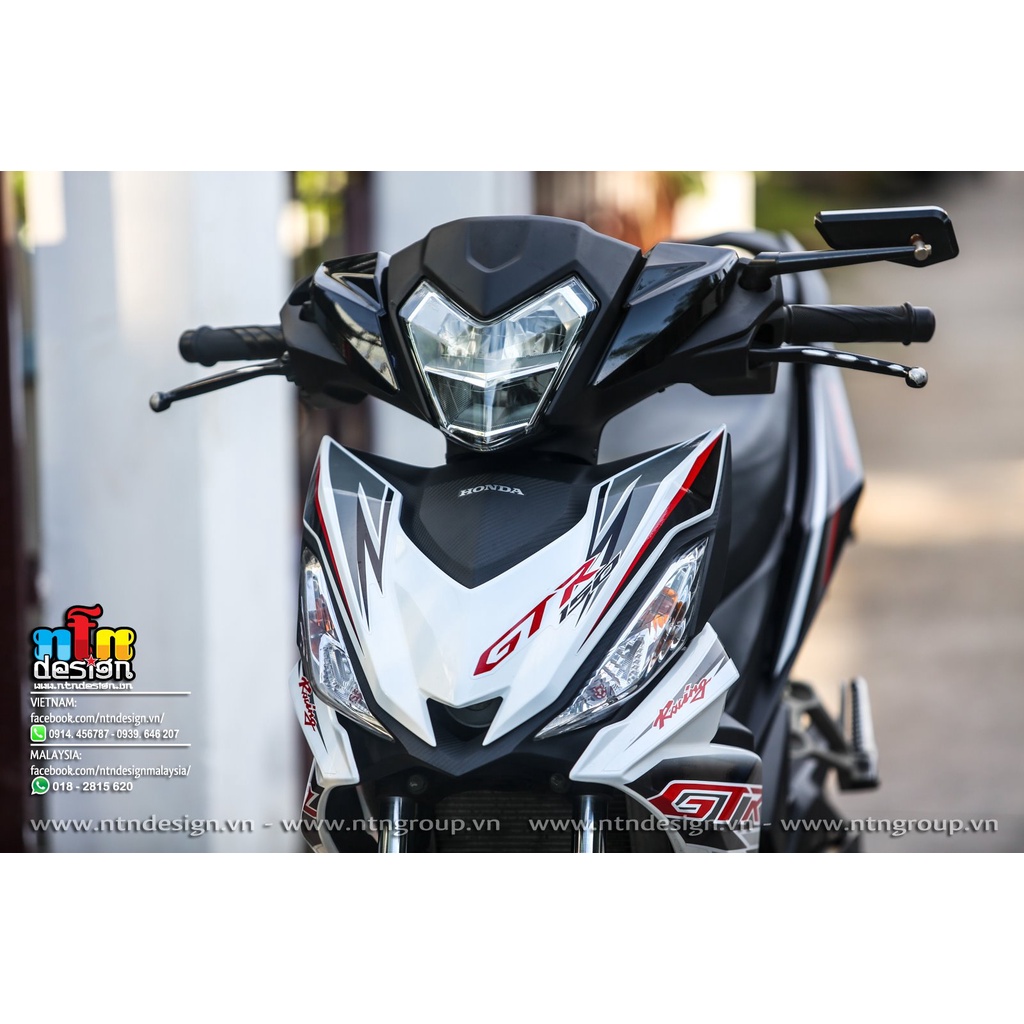 Tem Rời Dán Xe Winner V1 Mẫu GTR Đen Đỏ Trắng Cực Chất, Hàng 3 Lớp Chất Lượng Cao