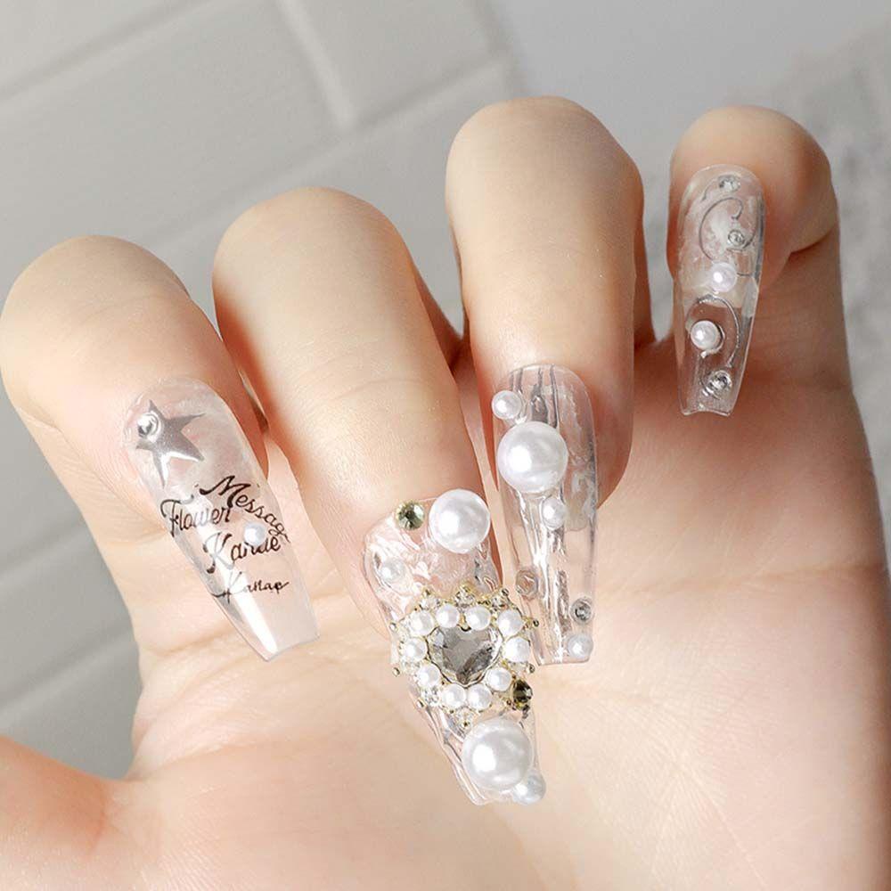 Phụ Kiện Trang Trí Móng Tay DIY Hình Kẹo Trái Tim Sang Trọng Phong Cách Nhật Bản