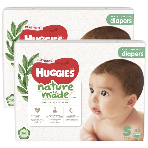 (có quà) Bỉm cao cấp Huggies platinum Nature made size M58/L44/XL 38/XXL26/S82/NB60