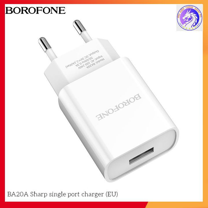 Cốc Sạc Nhanh 2.1A Chính Hãng Borofone BA20A Chính Hãng Cho Điện Thoại iPhone/ iPad/ Android - Bảo Hành 12 Tháng