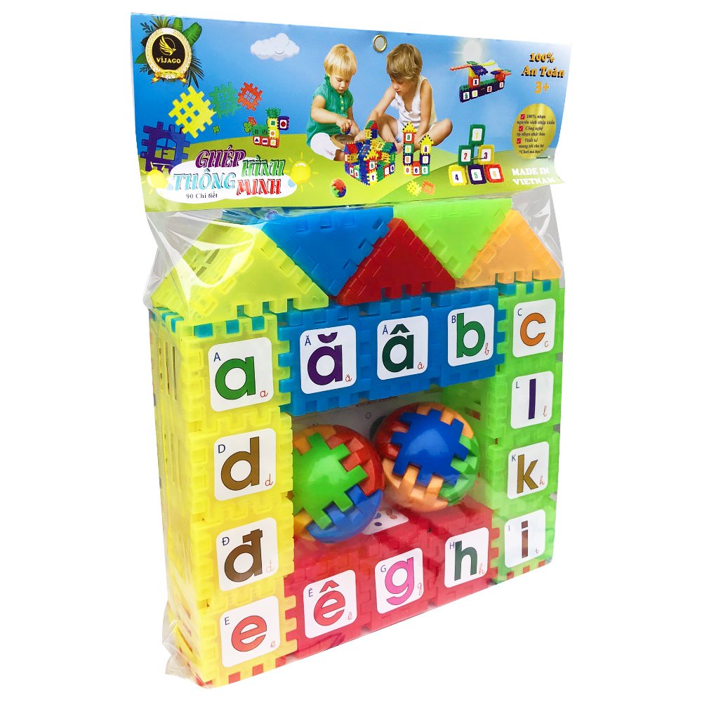 Đồ Chơi Cho Bé Ghép Hình Thông Minh 90 Chi Tiết Hãng Vijago Việt Nam
