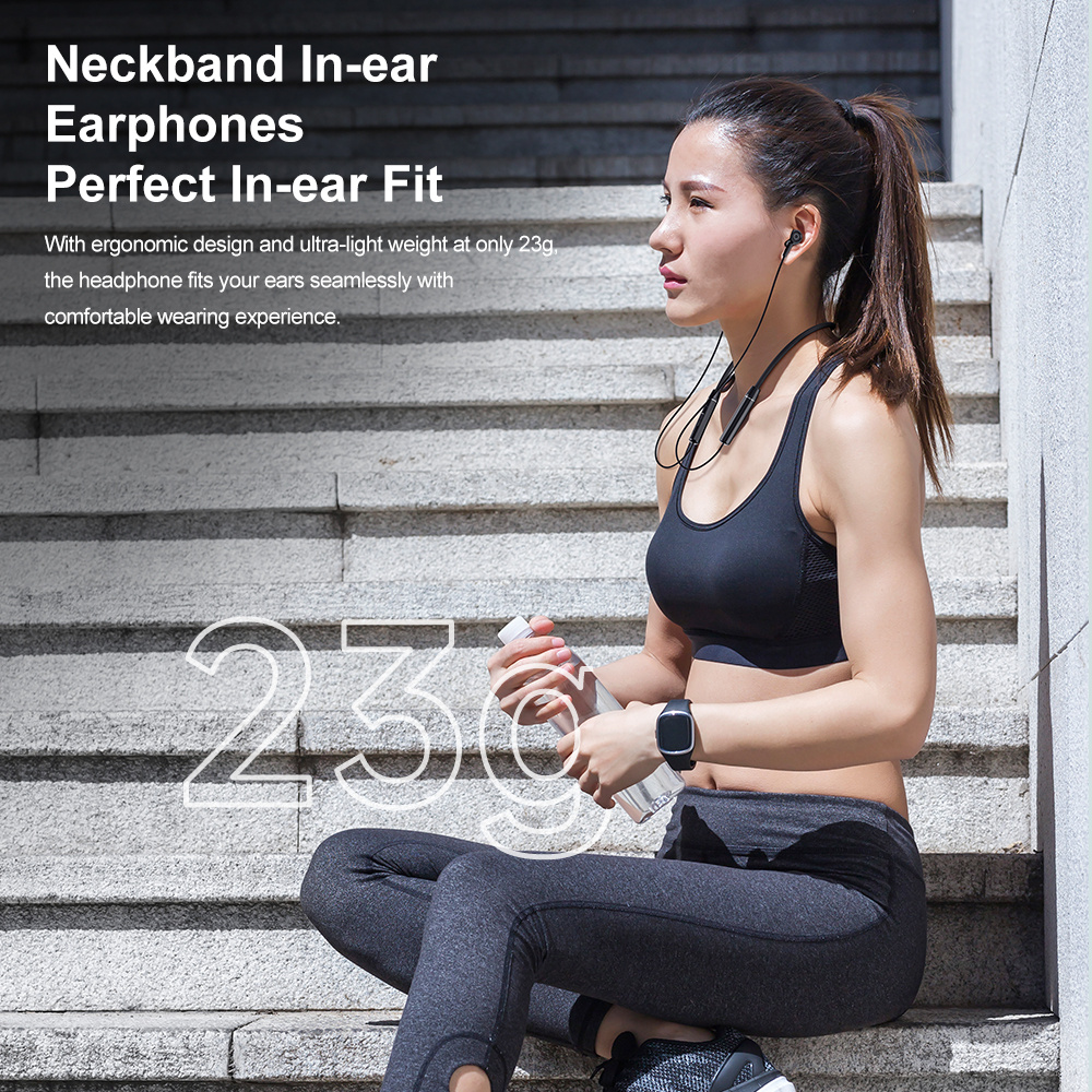 rock space Magnetic Wireless Bluetooth 5.0 Earphones Stereo Immersive Neckband In-ear Headphones Sport Earbud