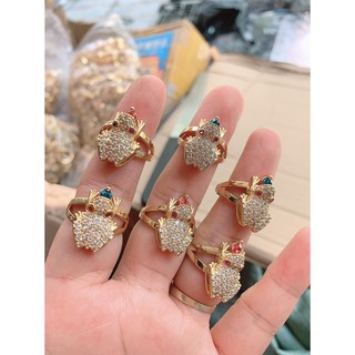 NHẪN CÓC NGẬM NGỌC ĐÍNH ĐÁ TINH SẢO