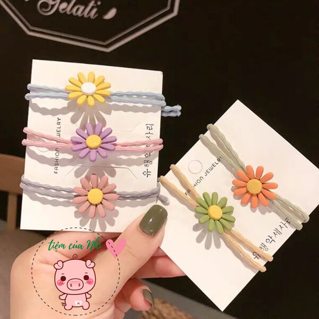 Set 5 dây cột tóc hoa cúc 5 màu TIỆM CỦA NHI CT003