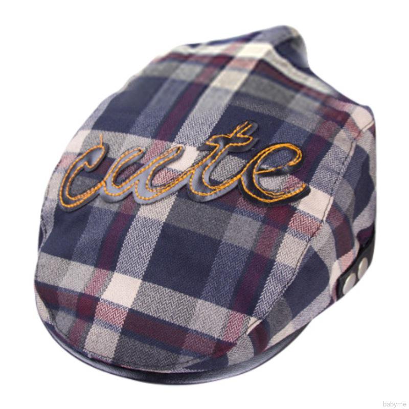 Mũ beret in họa tiết caro sành điệu cho trẻ nhỏ 2-5 tuổi