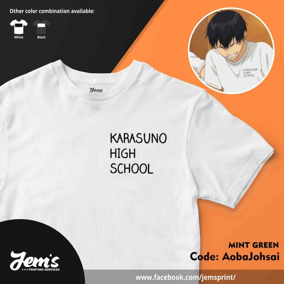 Áo thun xịn sò in hình Karasuno HighSchool - Haikyu Anime đẹp giá rẻ