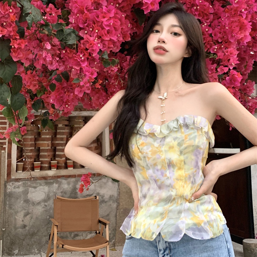 Áo Ống Hoạ Tiết Hoa Thiết Kế Hợp Thời Trang Cho Phái Nữ