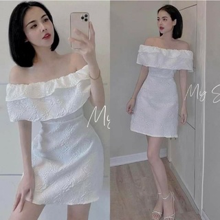 ❤Váy trễ vai gấm hoa  bánh bèo tiểu thư 💯💯💯