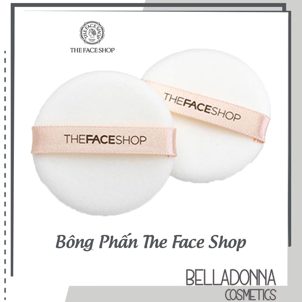 Bộ 02 Bông Phấn The Face Shop Round Flocked Puff