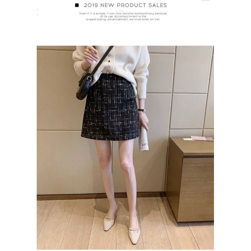 [LA CAROSA] Chân váy dạ tweed 2 màu ĐEN BE, chân váy chữ A | BigBuy360 - bigbuy360.vn