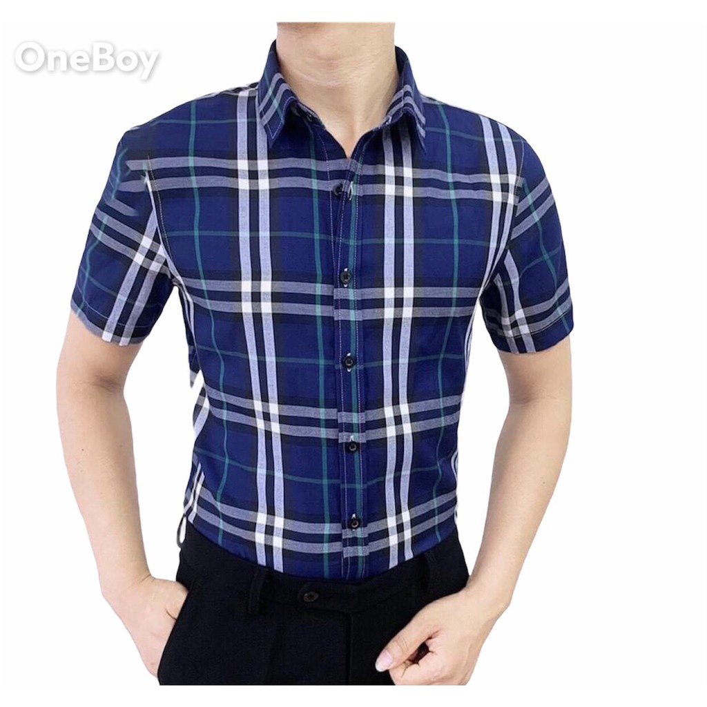Áo Sơ Mi Nam Cộc Tay - Áo Sơ Mi kẻ Cộc Tay BBR Hàng Hộp Chất Liệu Cotton Bền Bỉ Co Dãn Nhẹ Dễ Mặc Dễ phối Đồ | BigBuy360 - bigbuy360.vn