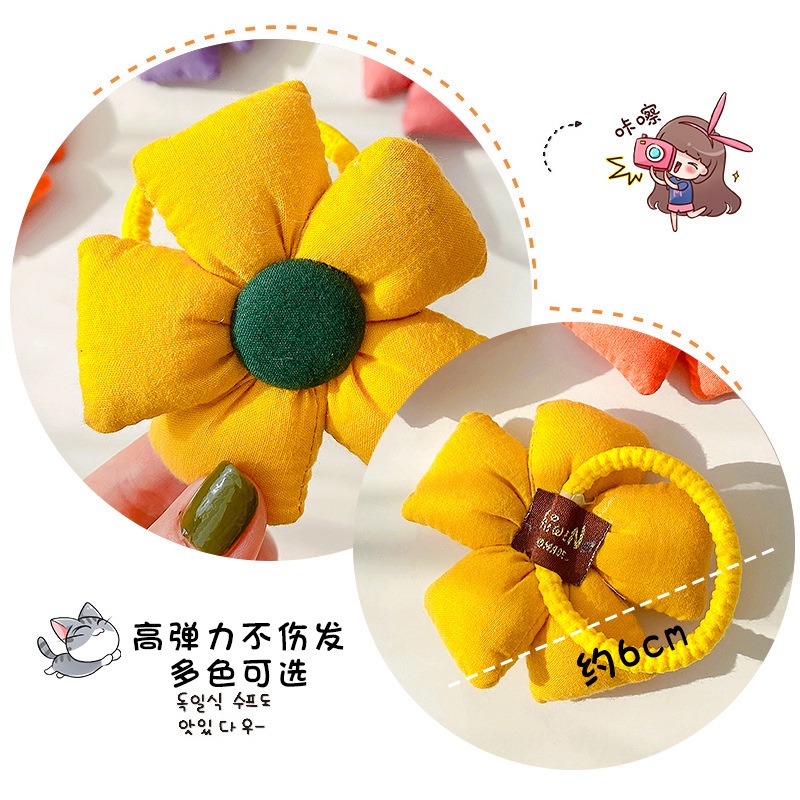 Dây Buộc Tóc Cao Su Hình Hoa Hướng Dương Thời Trang Hàn Quốc Cho Nữ