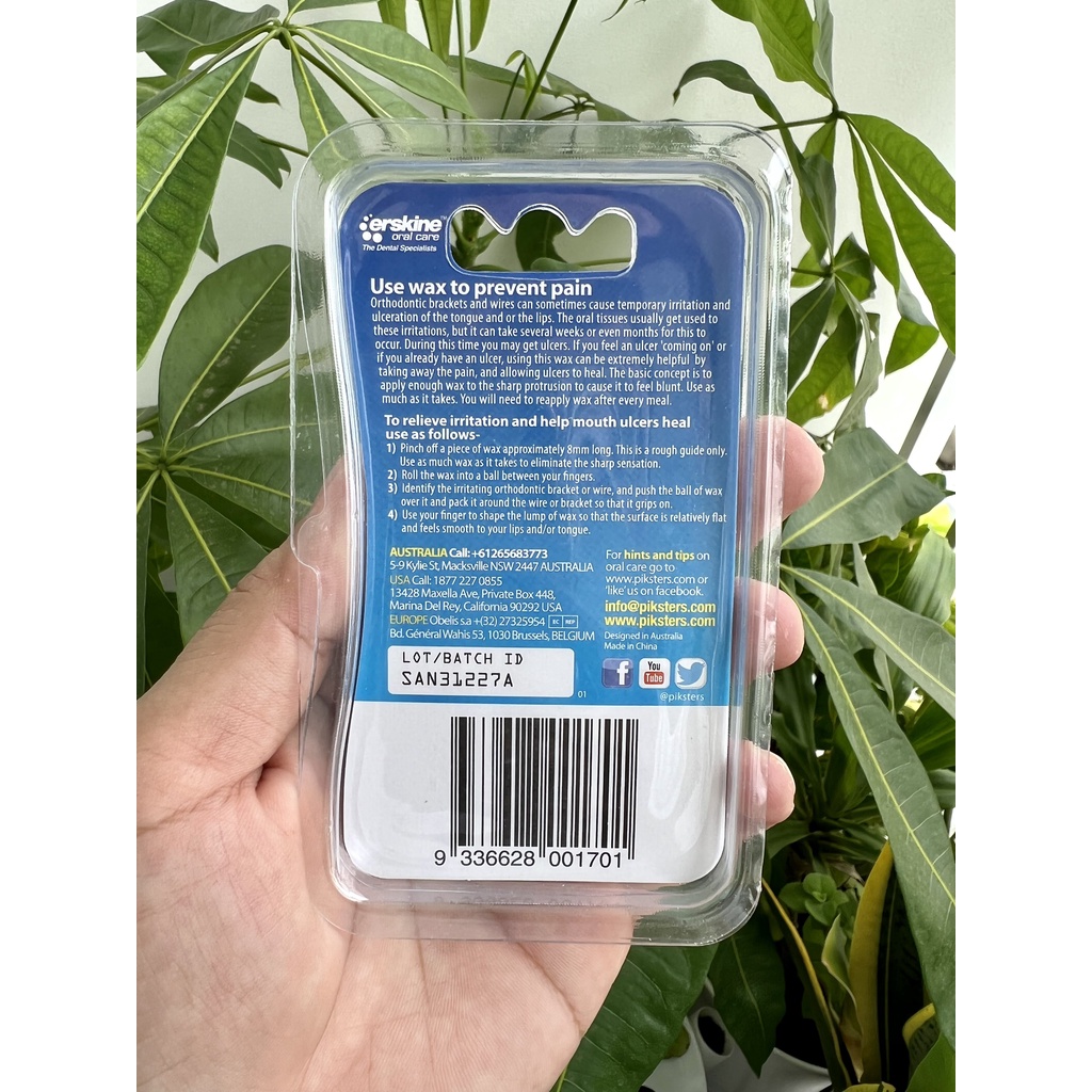 Combo 2 hộp sáp chỉnh nha giúp giảm đau khi đeo mắc cài chỉnh nha Piksters/ Úc