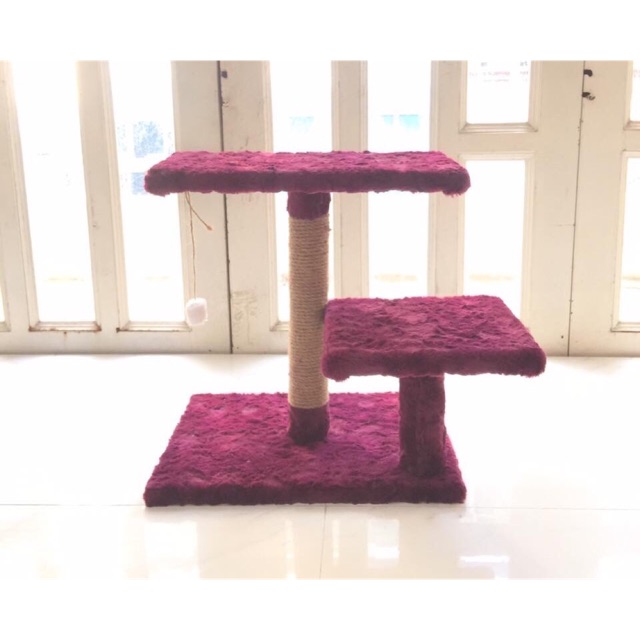 TRỤ CÀO MÓNG  BẰNG GỖ CHO MÈO 2 TẦNG ĐƠN GIẢN 117 - NHÀ CÂY CHO MÈO CÀO MÓNG