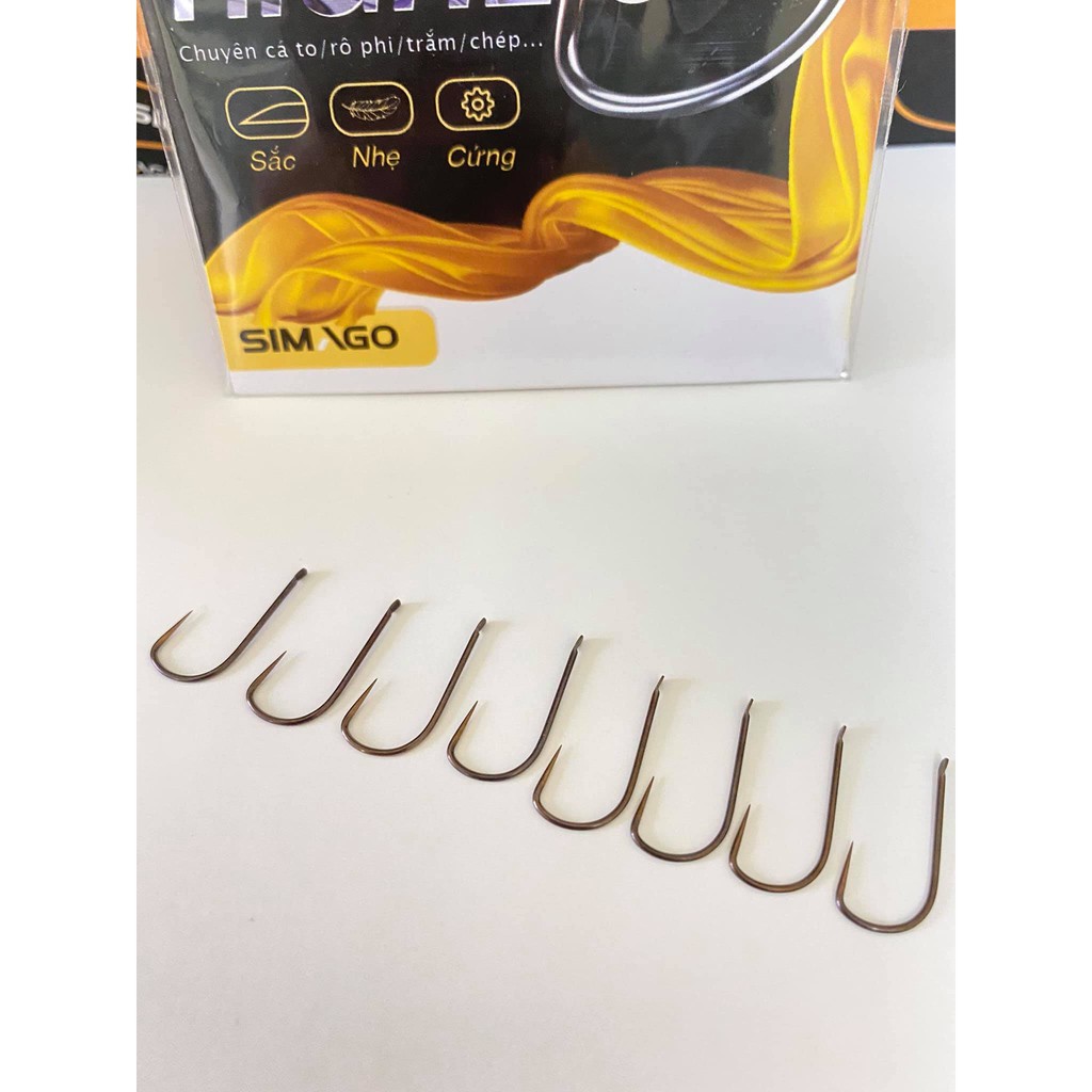 Lưỡi Câu Cá Simago Titan Shinkanto Không Ngạnh Cao Cấp Chuyên Câu Đài, Câu Đơn