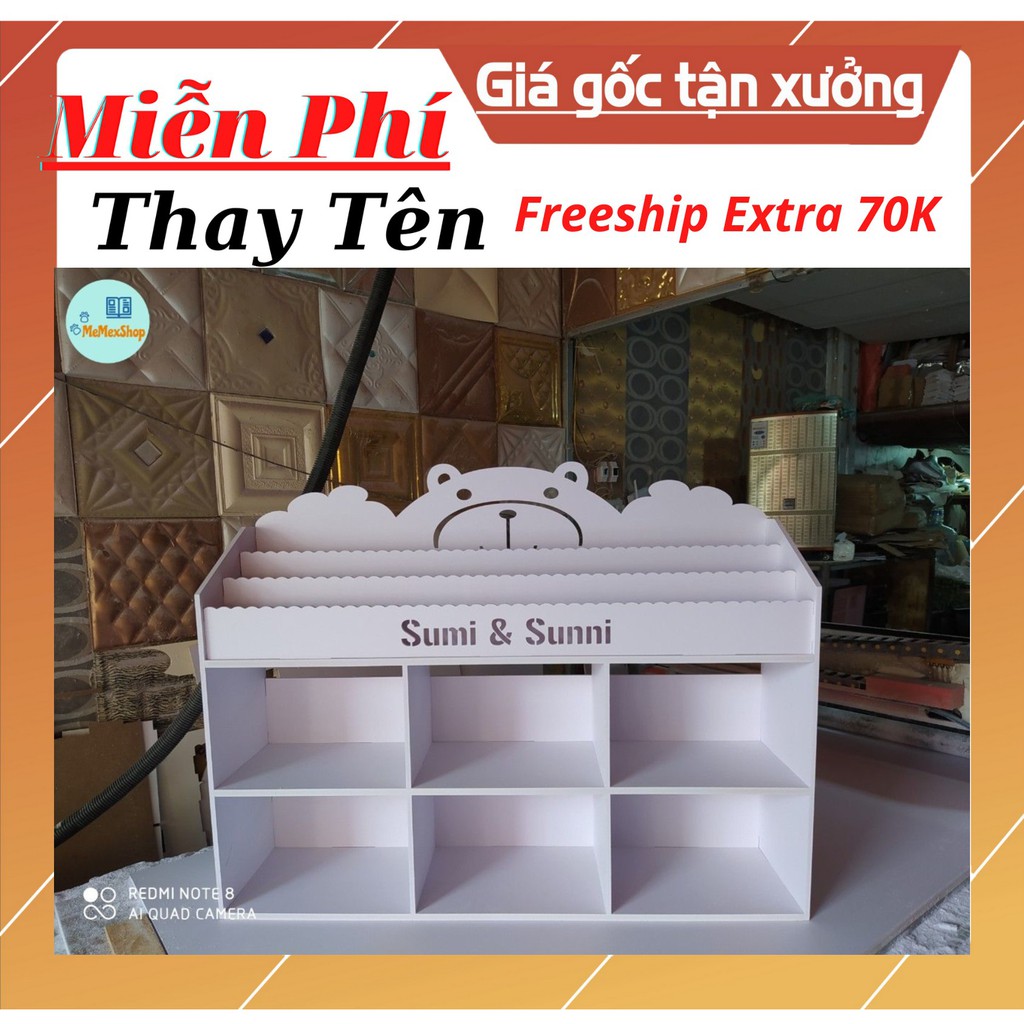 Kệ Sách Gấu 2 Tầng Ngăn Chứa Đồ Cho Bé PVC Gỗ Nhựa