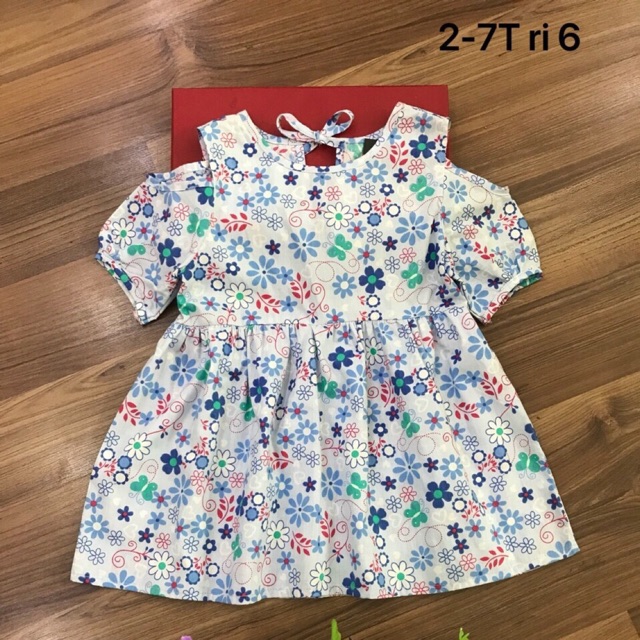 Combo 1ri váy thô boil hở vai và 2ri set lanh bé gái