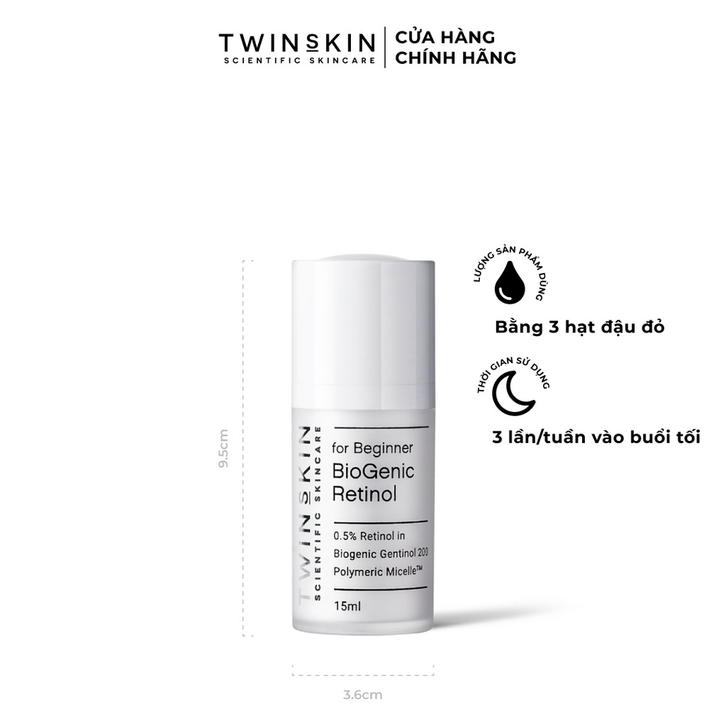 Biogenic Retinol Twins Skin 0.5% For Beginner – Kem Dưỡng Da, Ngừa Lão Hóa, Giảm Mụn Travel Size 15ml