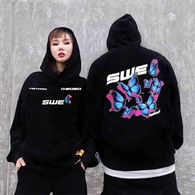 Áo hoodie SWE bướm unisex FREE SHIP