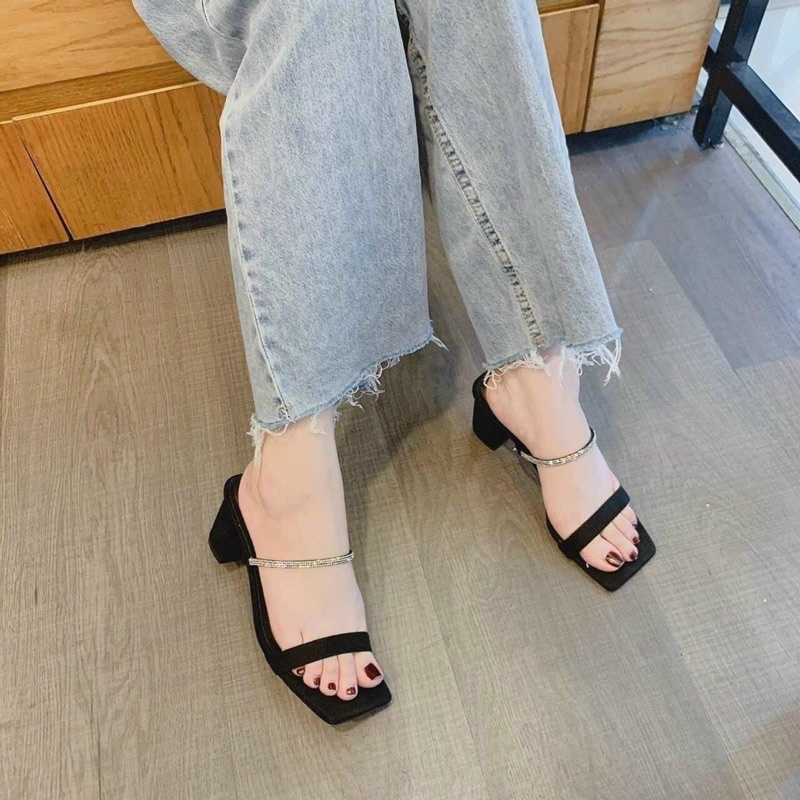 Dép quai đá 5-6cm sang chảnh hàn quốc đi biển đi chơi đều xinh, chất mềm không đau chân