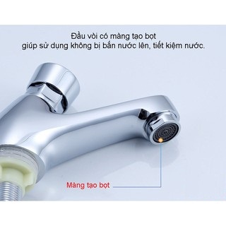 Vòi Lavabo chỉ lạnh tự động ngắt (nút bấm bật lên từ từ dừng xả nước công cộng) - Hàng xịn