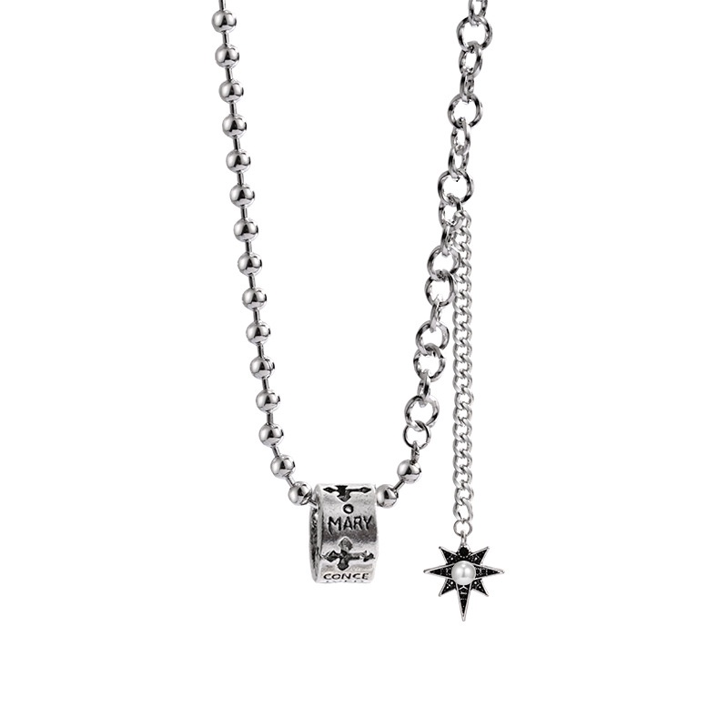 Vòng cổ Thép Titan Mặt Hình Thánh Giá Phong Cách hip hop retro Thời Trang Cho Nam Nữ