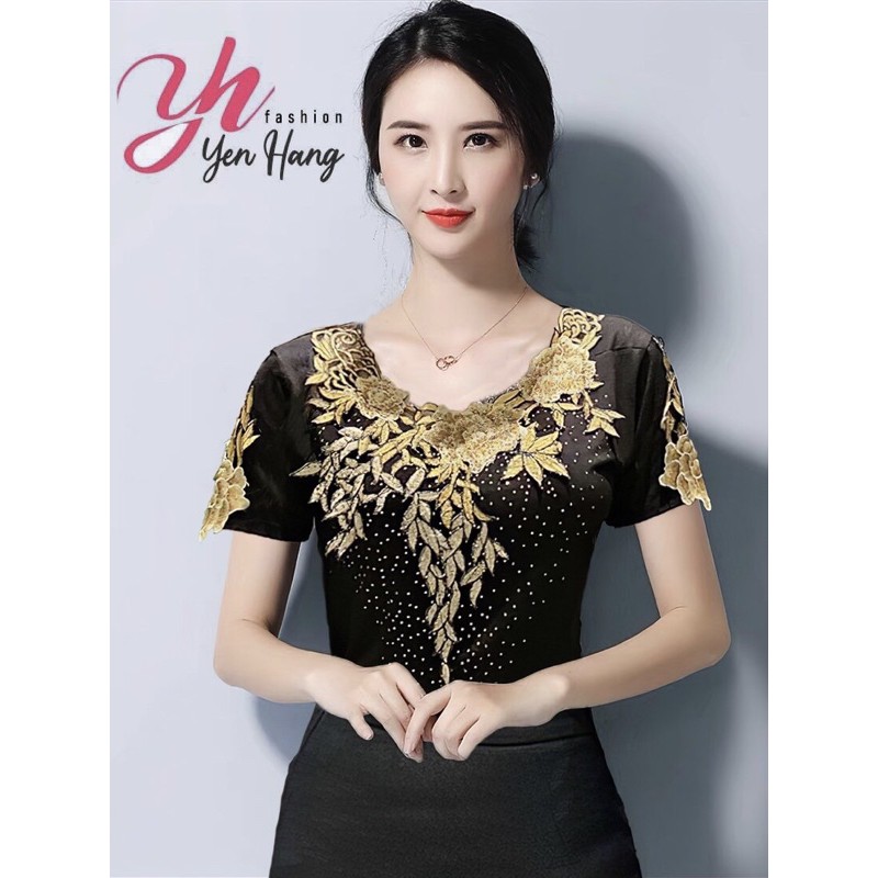 Giảm 5k Đơn Hàng Bất Kì - Áo Thun Đính Đá QCCC {Tặng bộ ngọc trai cao cấp cho đơn 3 áo} | BigBuy360 - bigbuy360.vn