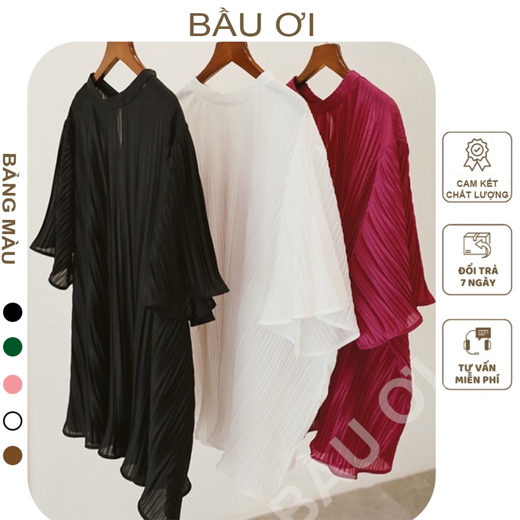 [MẪU MỚI A05] ÁO BẦU DẬP LY FROM RỘNG TAY CÁNH TIÊN - ÁO BẦU CÔNG SỞ HÀNG THIẾT KẾ CHẤT LIỆU VOAN CAO CẤP