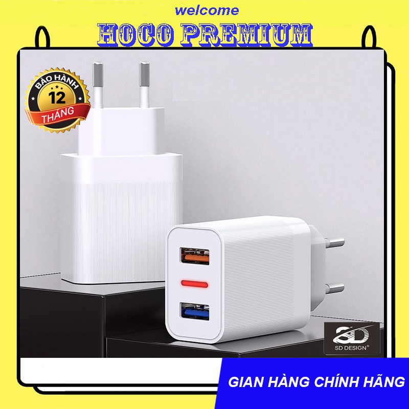 CỦ SẠC SD HG01 SẠC FULL DÒNG IPHONE, ANDROID, 2.4A 2 CỔNG - CHÍNH HÃNG
