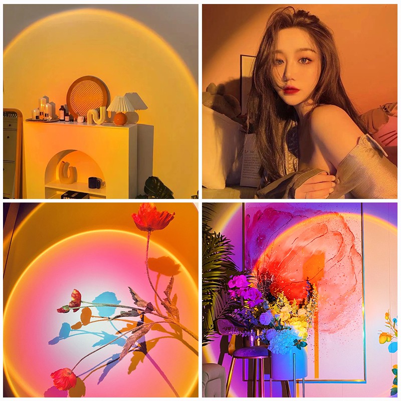 Đèn Hoàng Hôn có decal chuyển đổi màu hoàng hôn, mặt trời, chụp ảnh sống ảo, quay tiktok