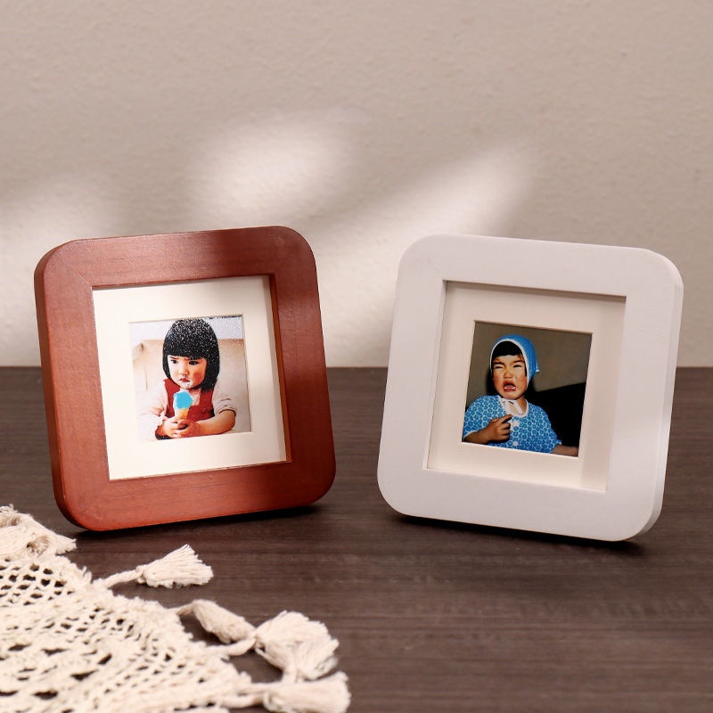 Khung Ảnh Để Bàn Hình Vuông 2 Inch Mini Bằng Gỗ