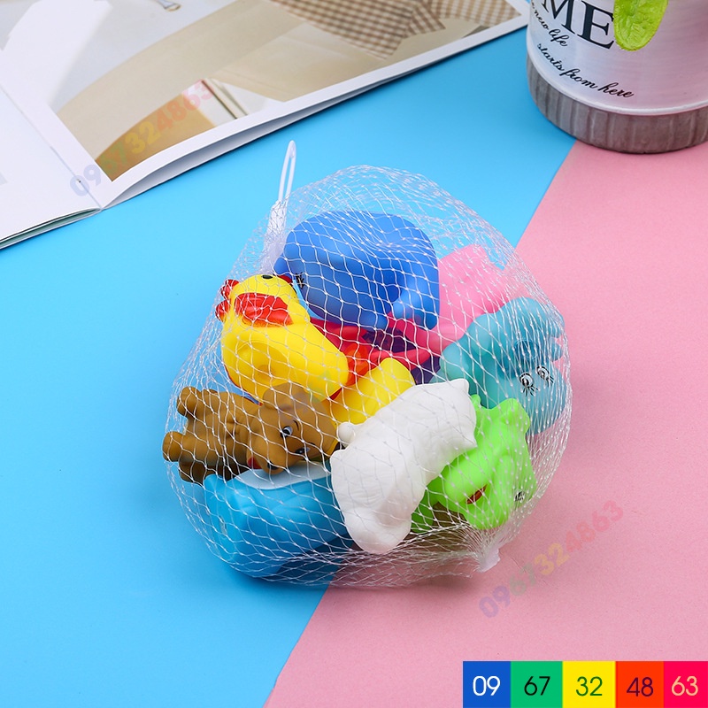 Sét 10 thú bơi thả bồn tắm gắn còi cho bé