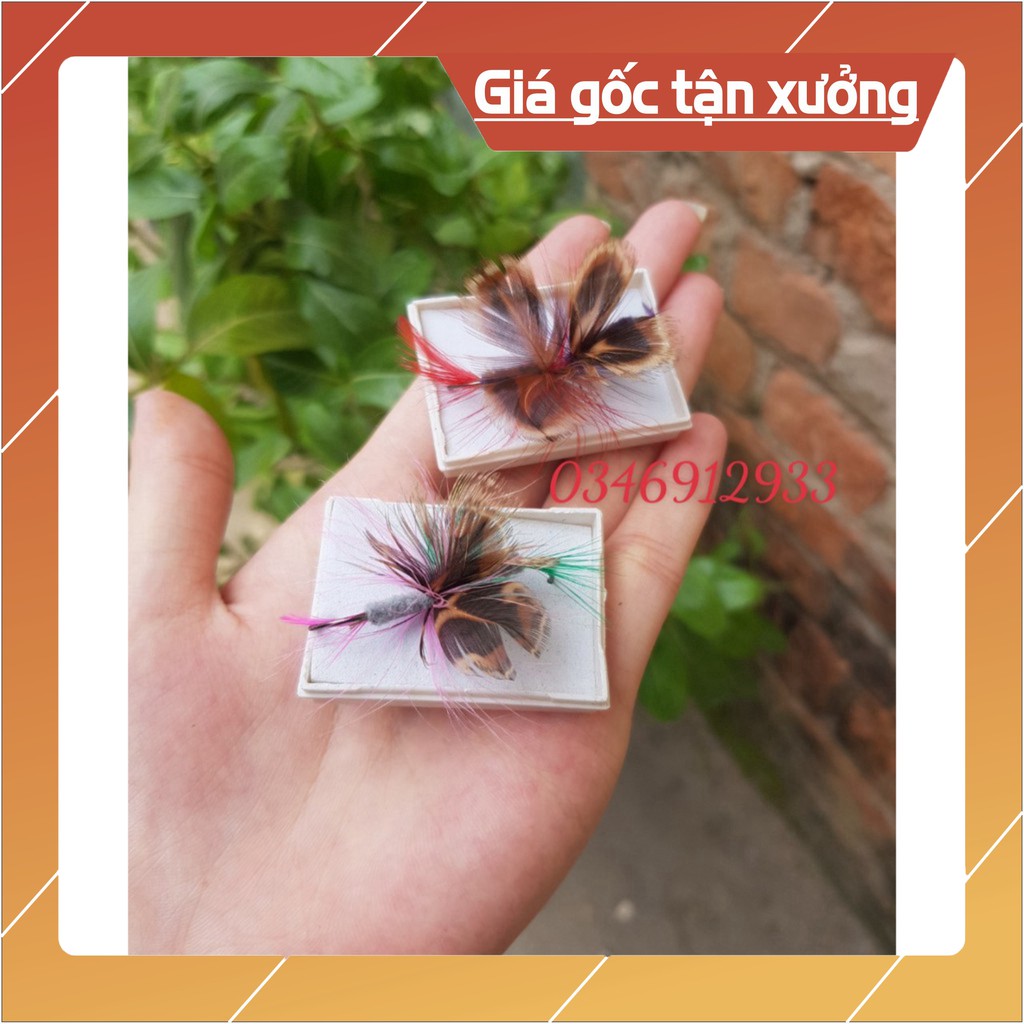 Cần câu❤️FREE SHIP❤️Cần câu❤️ Mồi côn trùng bướm có lông giả và lông vũ câu cá thiểu, mương, ngão, chày, rô ta, cá suối 