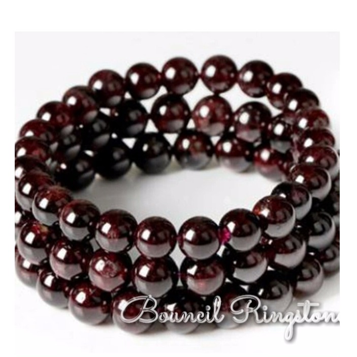 Vòng Tay Chuỗi Hạt Đá Garnet Tự Nhiên Màu Đỏ Cho Nam Và Nữ