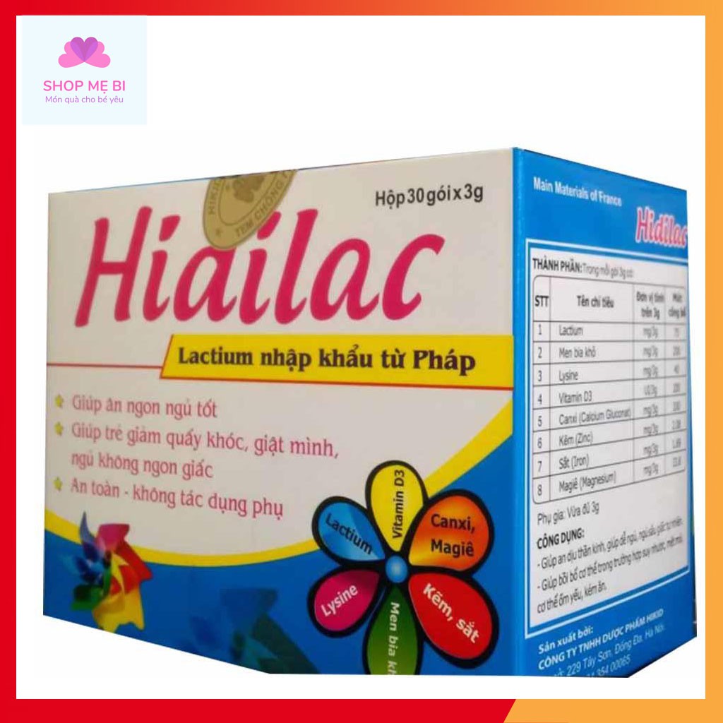 Hidilac dành cho bé quấy khóc, ngủ không ngon giấc, giật mình và giúp trẻ ăn ngon