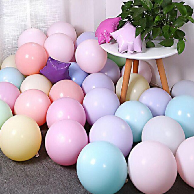 Bong bóng bay Tròn màu Pastel Macaron Size 6"-10'' Trang Trí Sinh Nhật Style hàn quốc Happy Birthday Tiệc Cưới Đám cưới