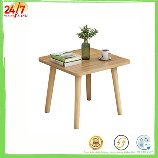 Bàn Trà Gỗ Kiểu Nhật chân gỗ tròn - gỗ tấm công nghiệp bền bỉ chắc chắn KT 60cm