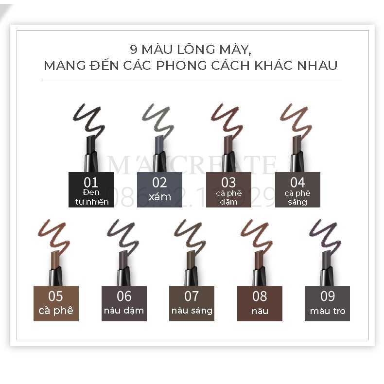 Chì Kẻ Mày MAYCREATE Bút Kẻ Lông Mày Lâu Trôi 2 Đầu Eyebrow Hàng Nội Địa Trung | BigBuy360 - bigbuy360.vn