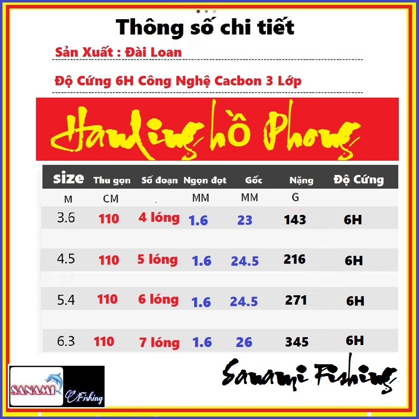 Cần Câu Tay Handing Cao Cấp Hồ Phong,Cần Câu Cá 6H Bạo Lực..[ Tặng Dây Trục, Bảo Hành Các Lóng 12 Tháng ]