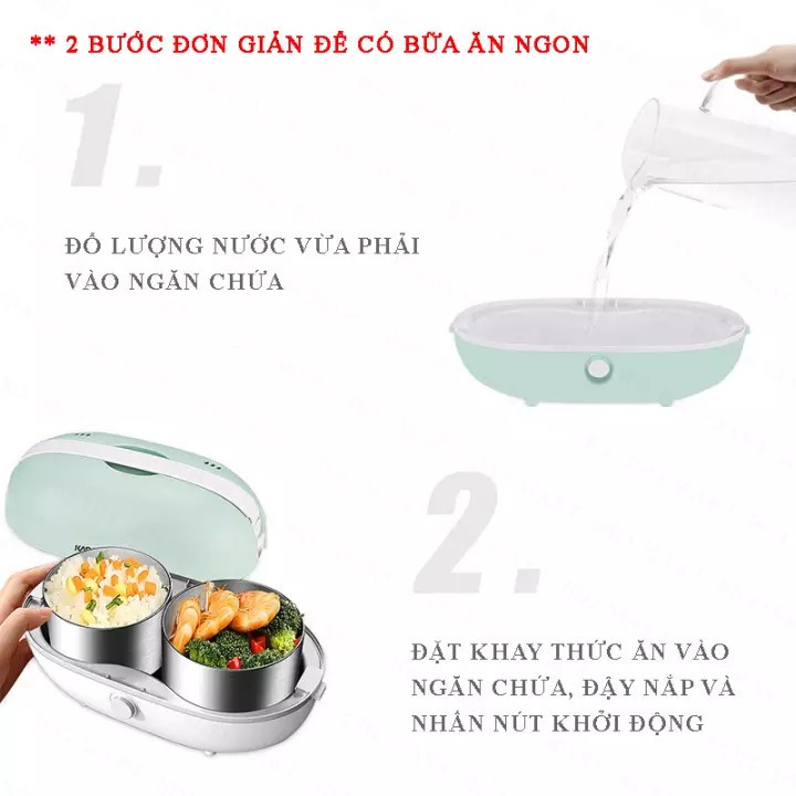 Hộp Cơm Cắm Điện 1 Tầng Khay Inox Nhỏ Gọn - Hộp Cơm Hâm Nóng Và Giữ Nhiệt, Ủ Cơm Tự Động, Dùng Cho Văn Phòng JDX13 | BigBuy360 - bigbuy360.vn