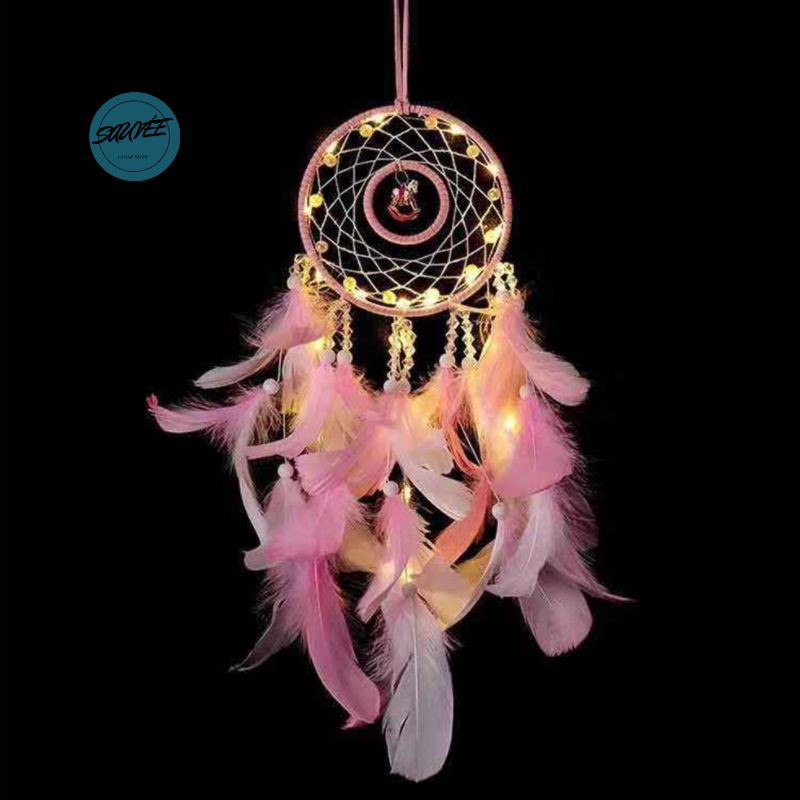 [Tặng kèm đinh] Dreamcatcher gắn ánh trăng  và ngôi sao nhỏ lung linh quà tặng trang trí xinh xắn Sauvée mã DCTS1