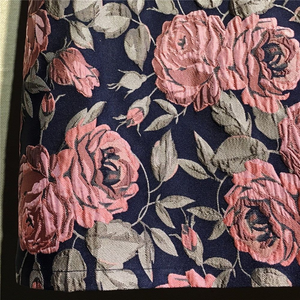 Chân Váy Chữ A Lưng Cao Dáng Ôm In Họa Tiết Hoa Hồng Phong Cách Retro Pháp Xinh Xắn