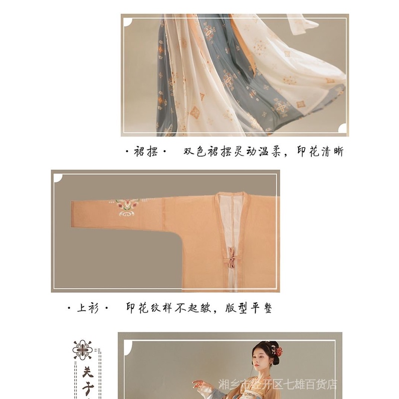 Váy Hán Phục Dáng Dài in Họa Tiết Thời Trang Xuân Hè Chính Hãng Made in Tang