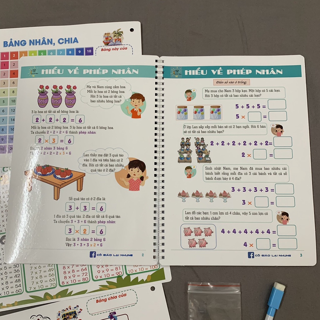 Bộ dụng cụ Bí kíp học nhân với chia