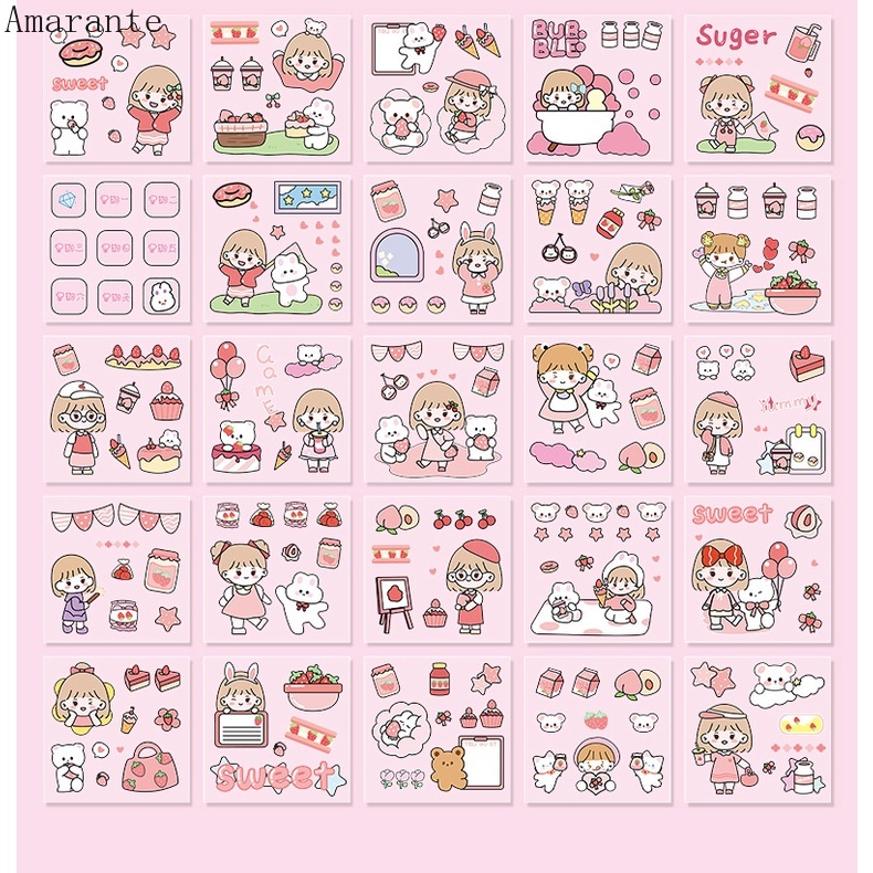 Bộ 20/100 Sticker Hoạt Hình MOMO Dễ Thương Chống Thấm Nước Hộp quà dán phim hoạt hình