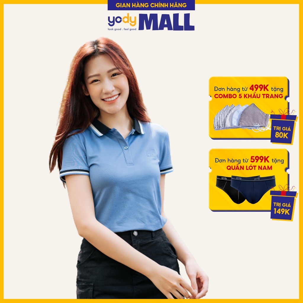 Áo thun polo nữ YODY cổ bẻ chất vải cá sấu cao cấp ngắn tay thoáng khí APN3704 | BigBuy360 - bigbuy360.vn