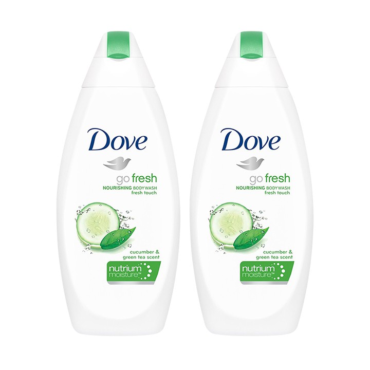 Bộ 2 sữa tắm dưỡng ẩm Dove Hương Dưa Leo và Trà Xanh (200ml x 2)