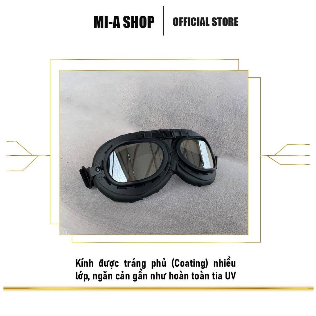 Kính phi công, kính UV400, kính phi công pilot viền da, mắt kính nhiều màu - phụ kiện gắn mũ bảo hiểm, nón bảo hiểm độc